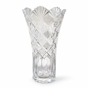 Mikasa Viceroy Valbonne Crystal Vase 14” | Art Deco Cut Glass | Vintage Czech